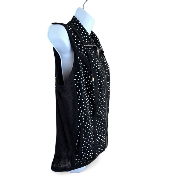 Zenergy by Chico's Black and White Polka Dot Vest Size 1 Small - Picture 2 of 6
